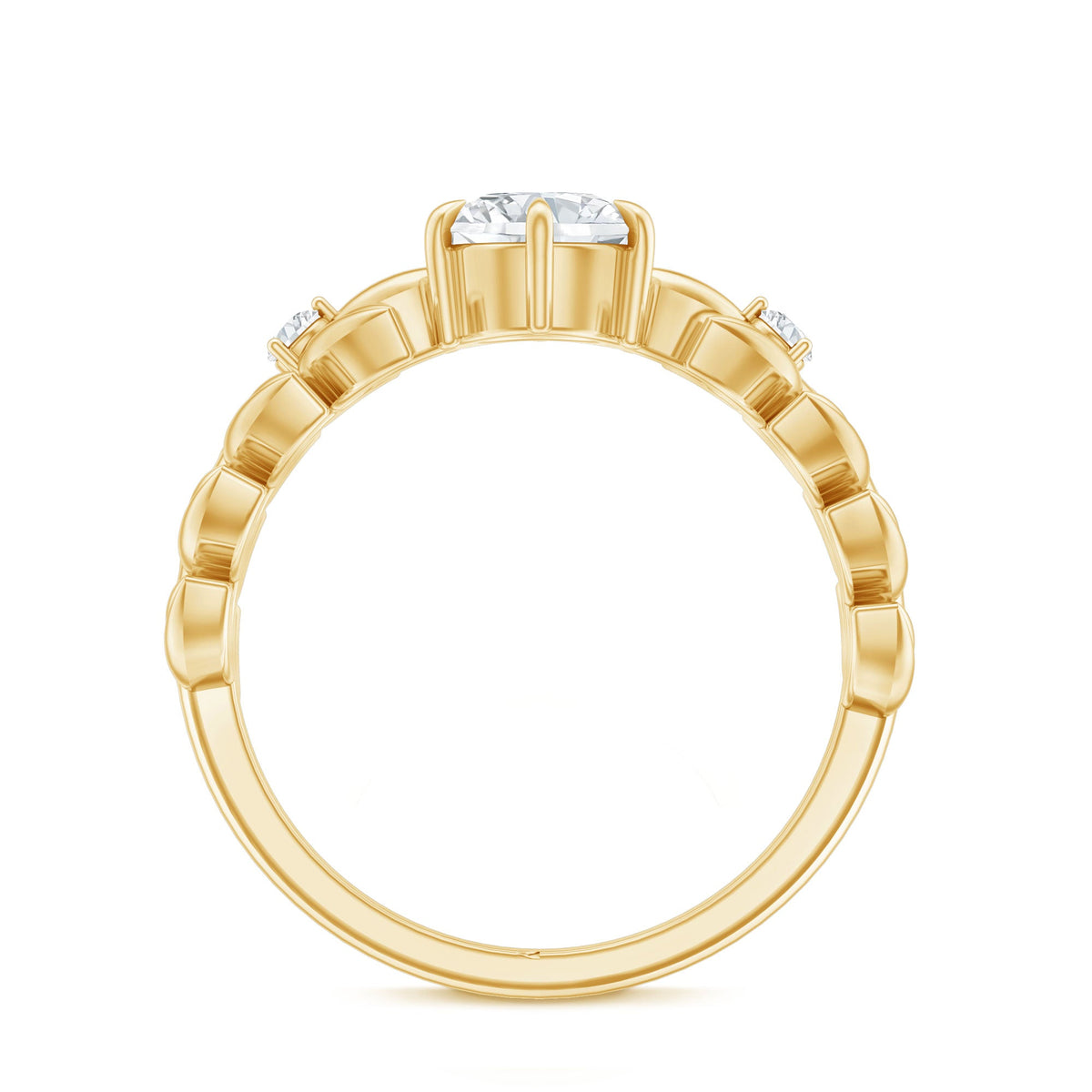 0.9 Carat Lab Grown Diamond Nature Inspired Engagement Ring