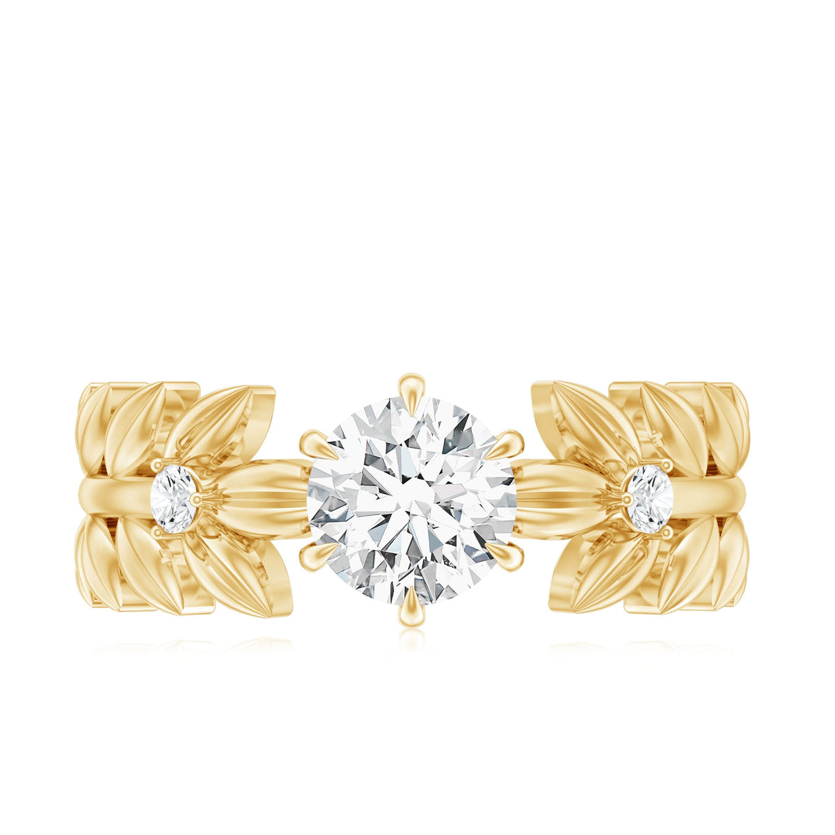 0.9 Carat Lab Grown Diamond Nature Inspired Engagement Ring
