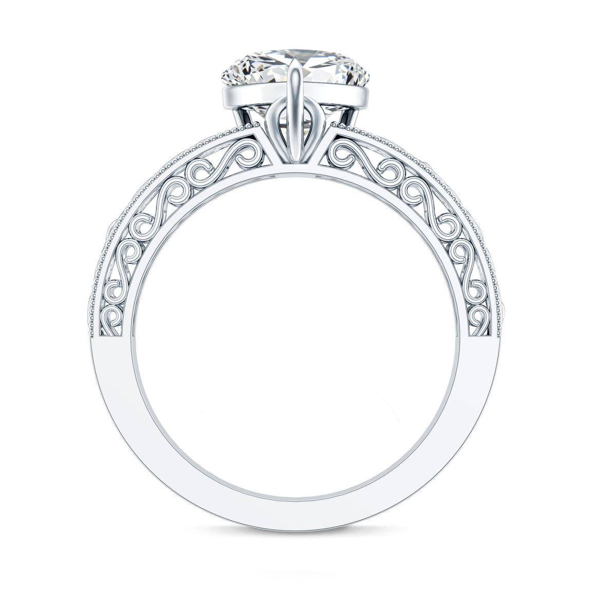 2 Carat Lab Grown Diamond Heart Engagement Ring