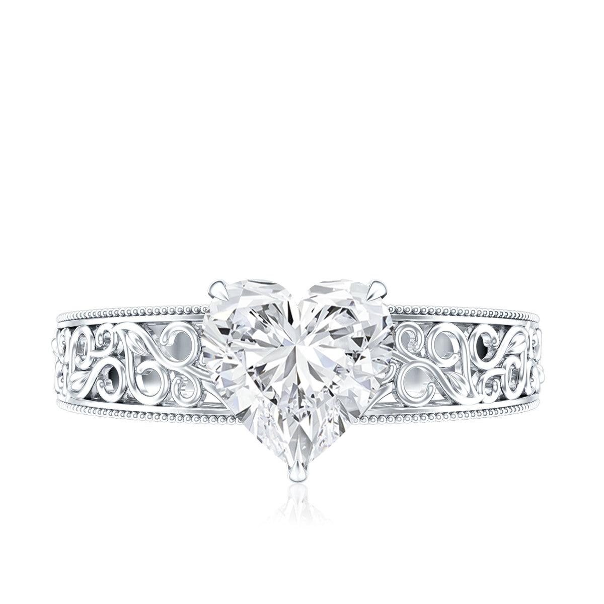 2 Carat Lab Grown Diamond Heart Engagement Ring