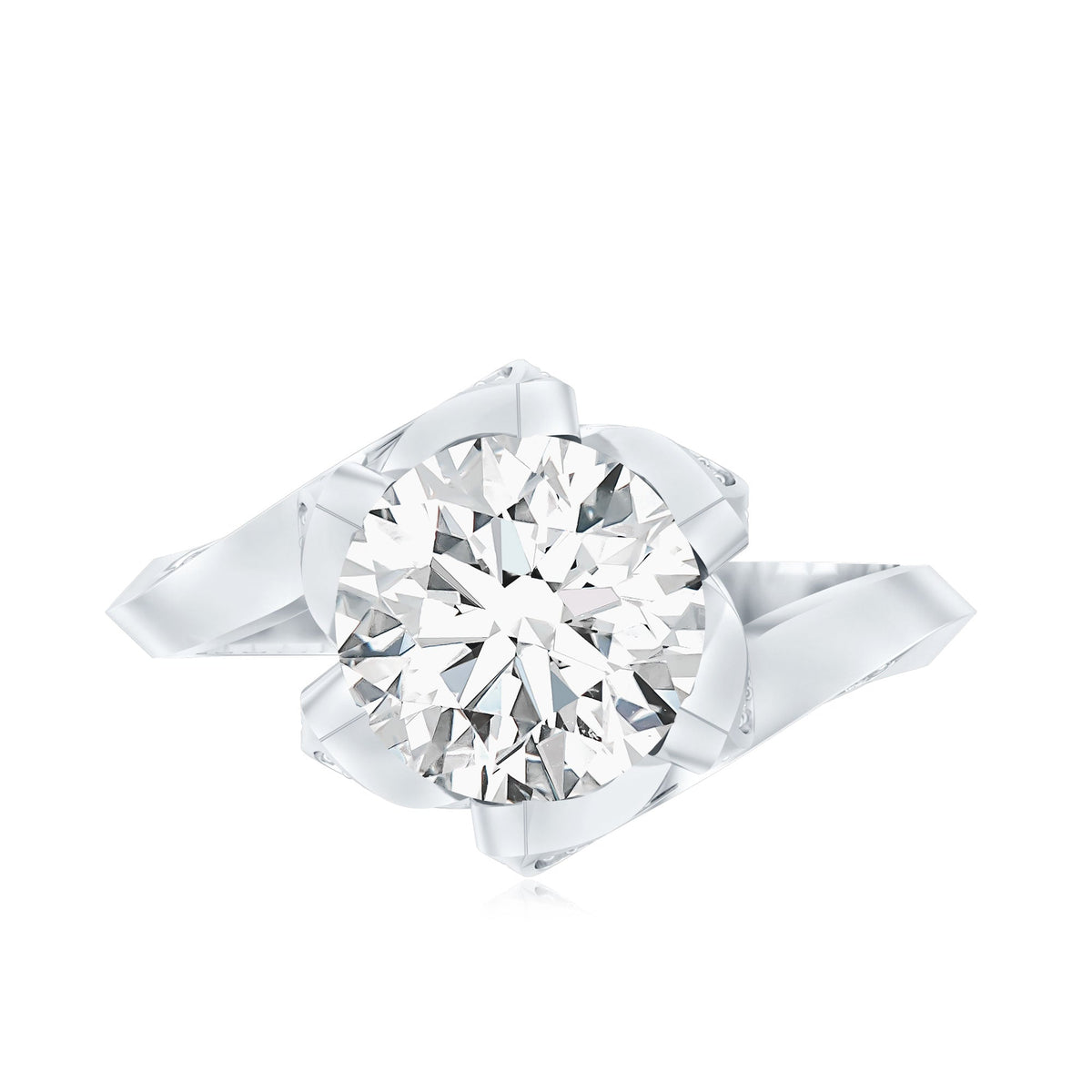 2 Carat Lab Grown Diamond Vintage Floral Engagement Ring
