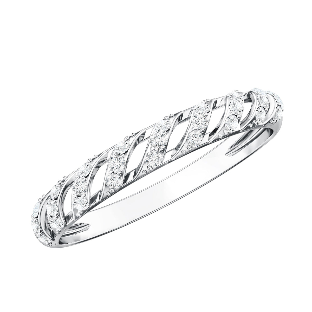 Elegant Round Shape Diamond Half Eternity Ring
