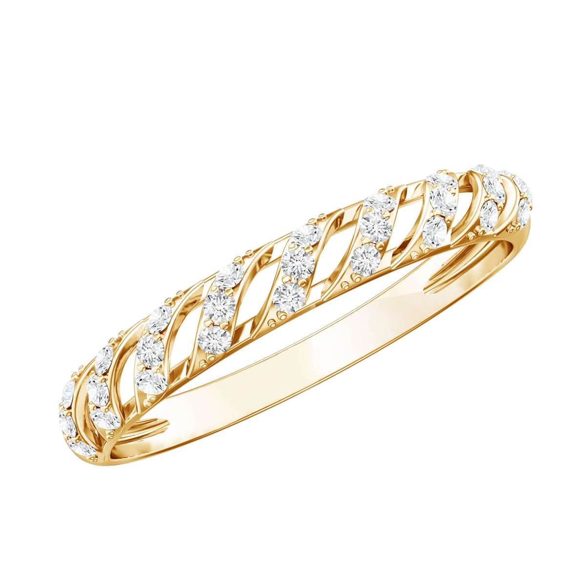 Elegant Round Shape Diamond Half Eternity Ring