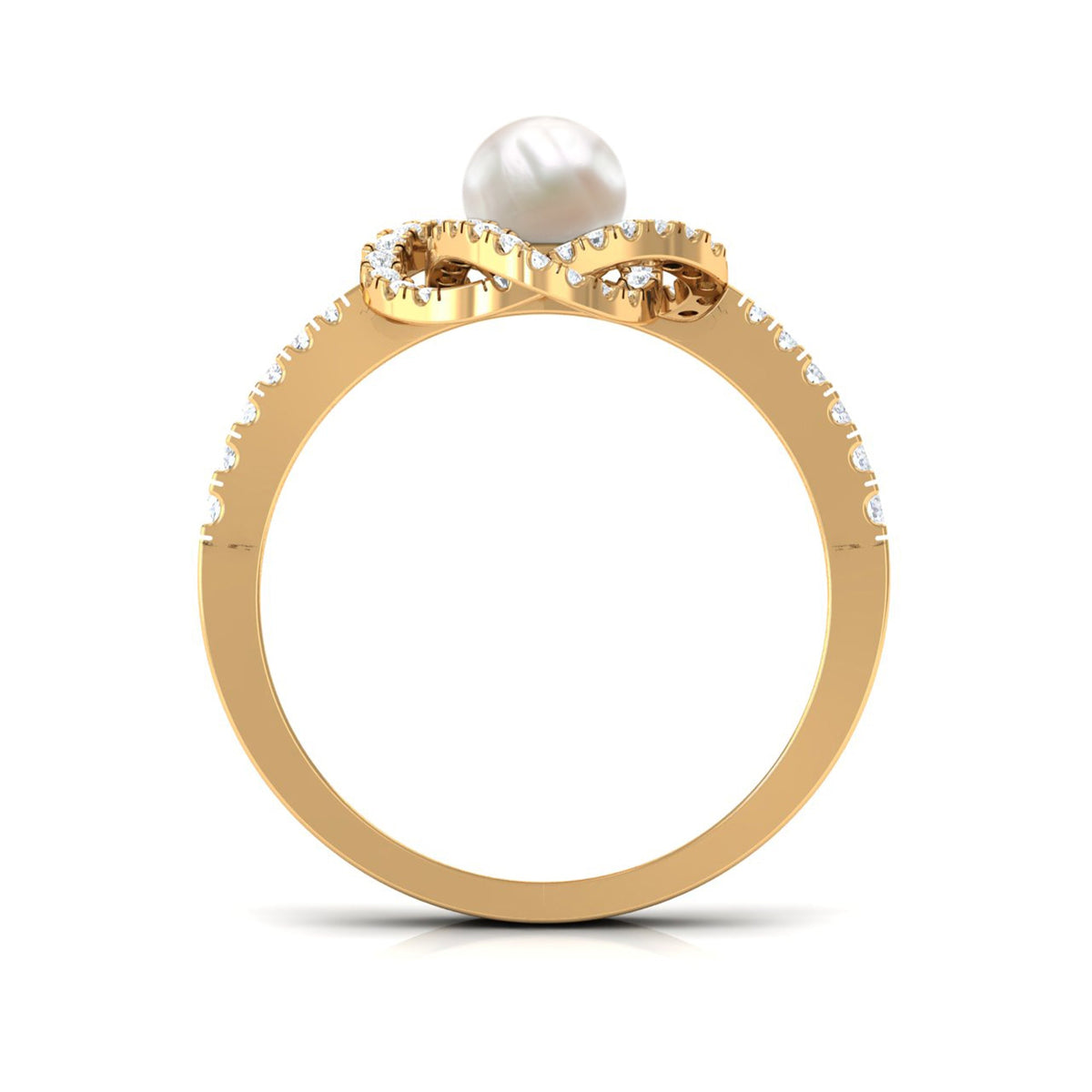 2 Carat Freshwater Pearl Engagement Ring with Diamond Accent