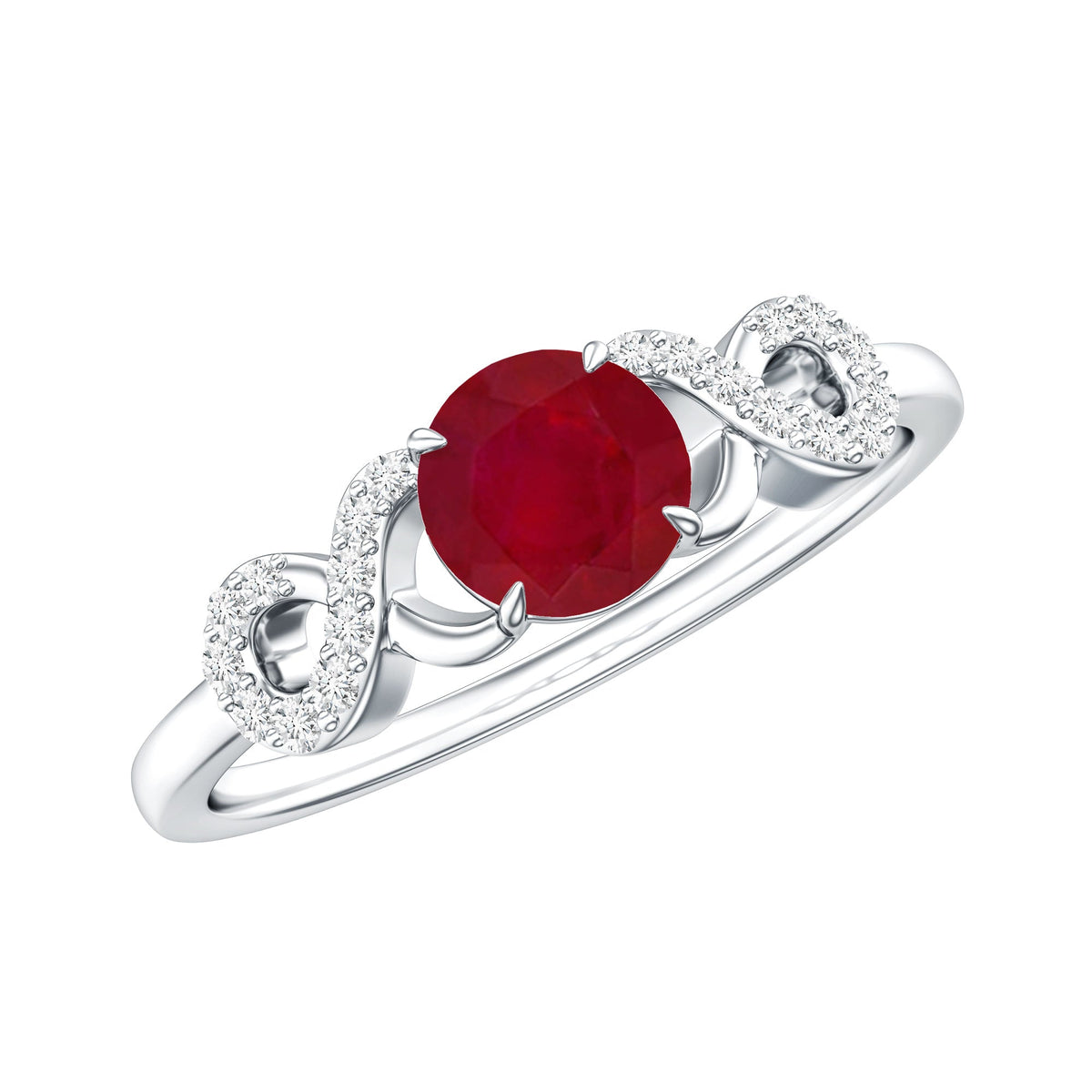 Criss Cross Promise Ring with Ruby and Diamond