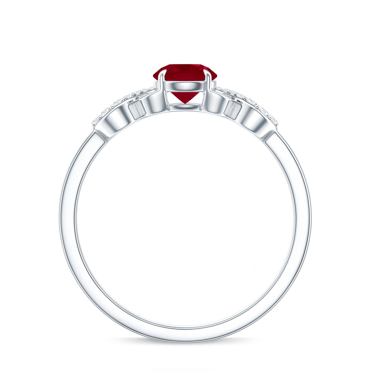 Criss Cross Promise Ring with Ruby and Diamond