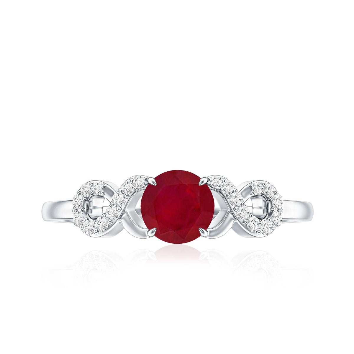 Criss Cross Promise Ring with Ruby and Diamond