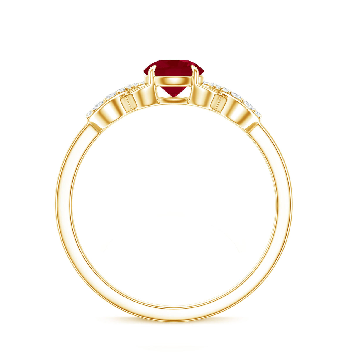 Criss Cross Promise Ring with Ruby and Diamond