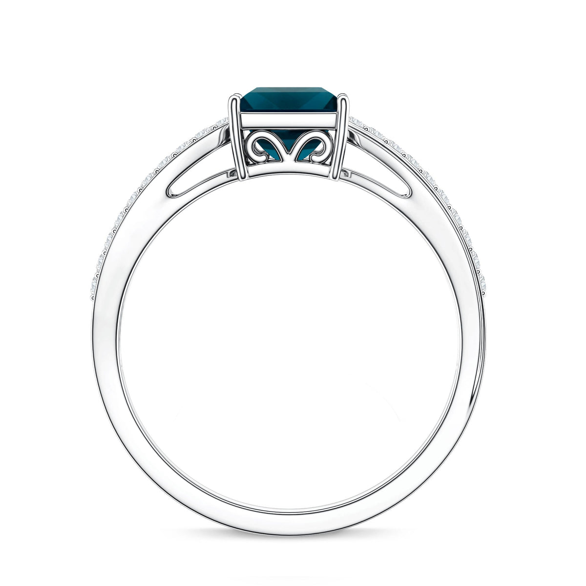 1 Carat Princess Cut London Blue Topaz Solitaire Engagement Ring For Women