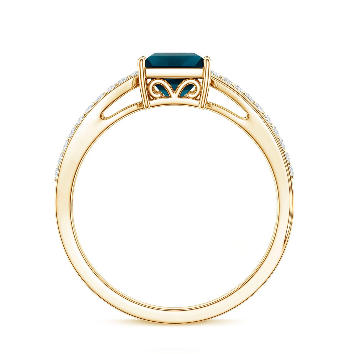 1 Carat Princess Cut London Blue Topaz Solitaire Engagement Ring For Women