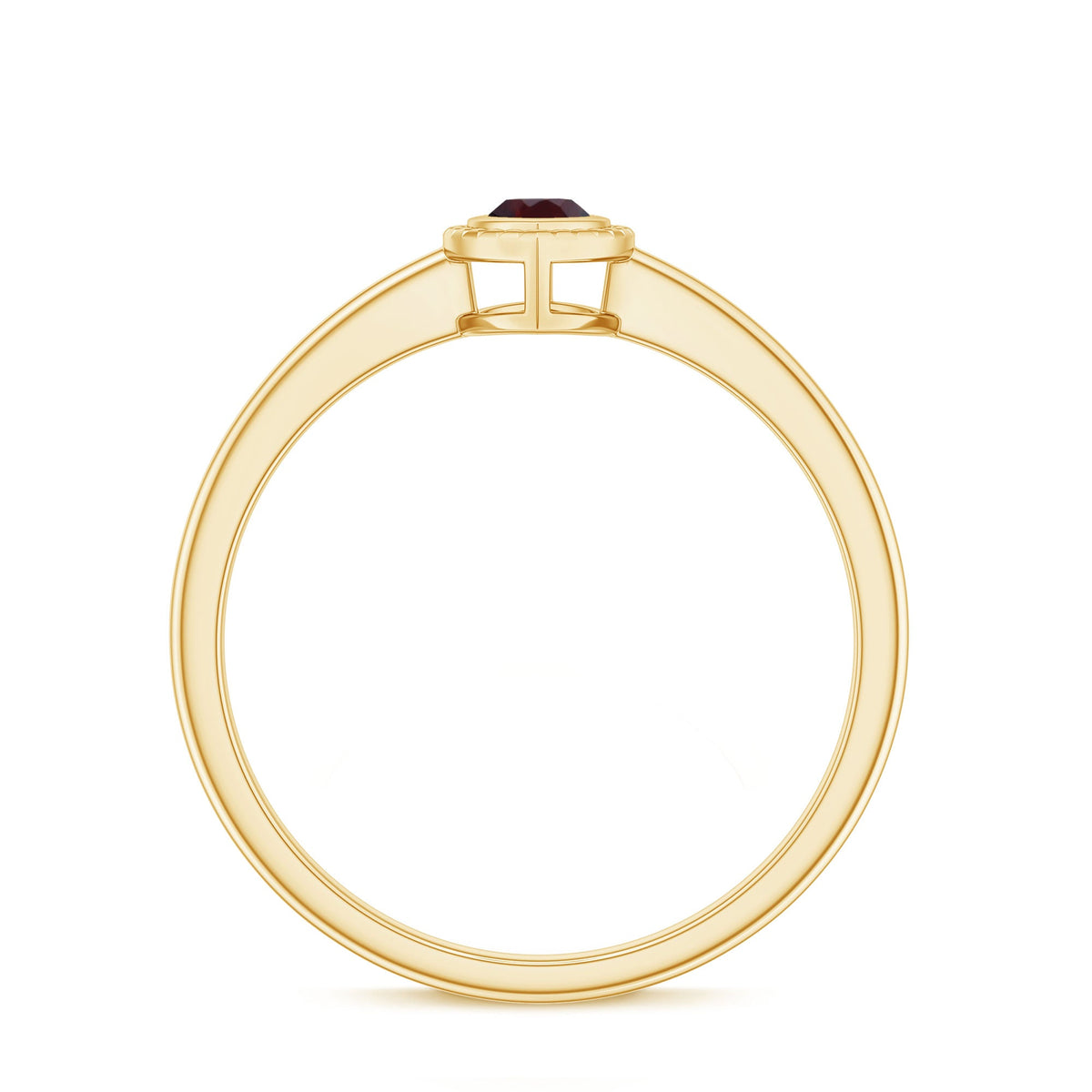 Bezel Set Marquise Garnet Promise Ring in Yellow Gold Plated Silver