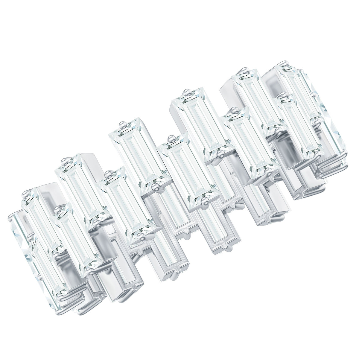 Certified Moissanite Baguette Eternity Band Ring