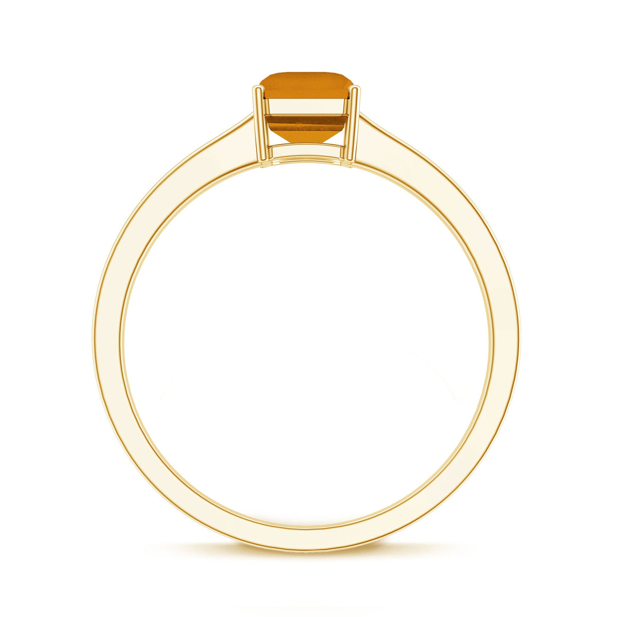 1.8 Carat Natural Citrine Solitaire Emerald Cut Engagement Ring