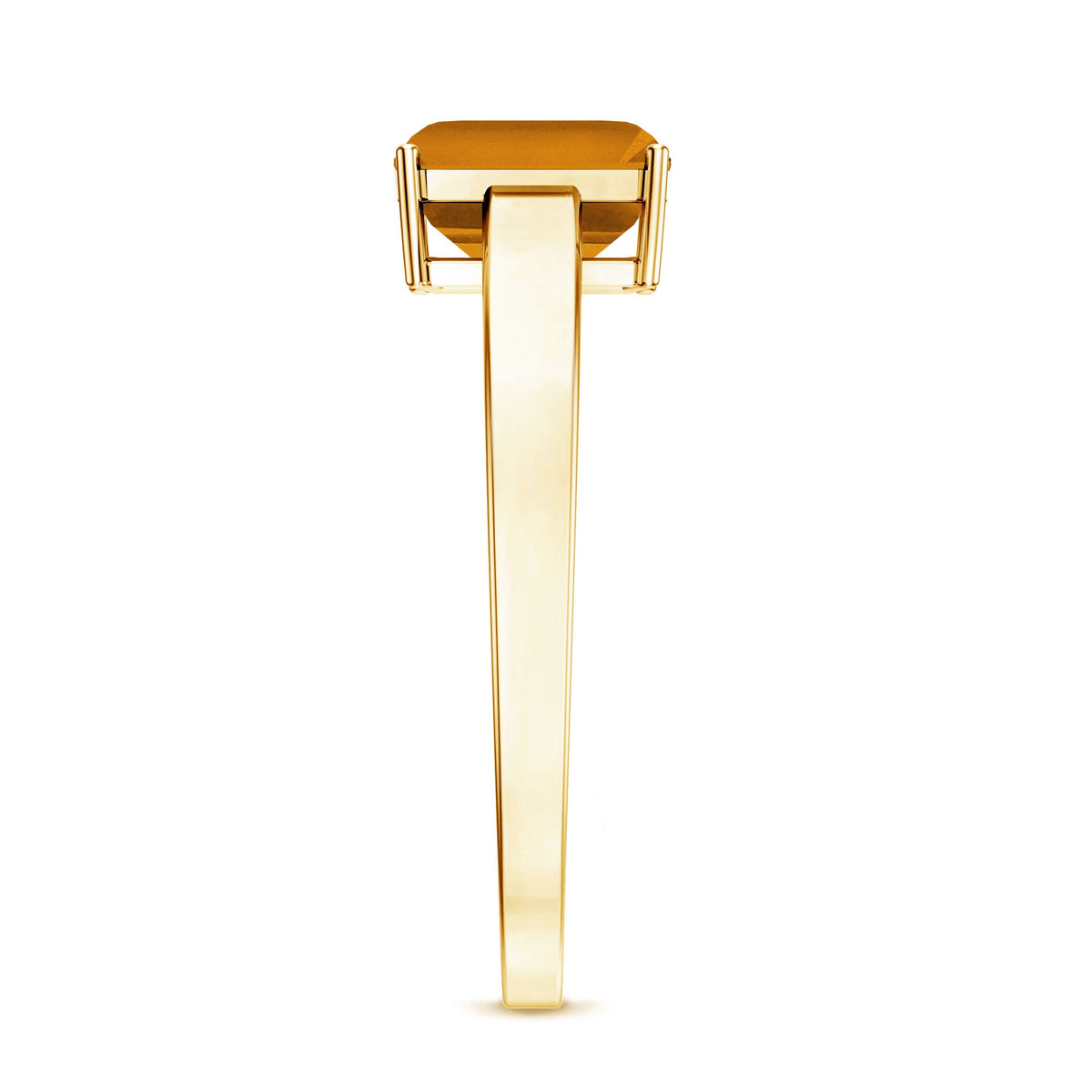 1.8 Carat Natural Citrine Solitaire Emerald Cut Engagement Ring