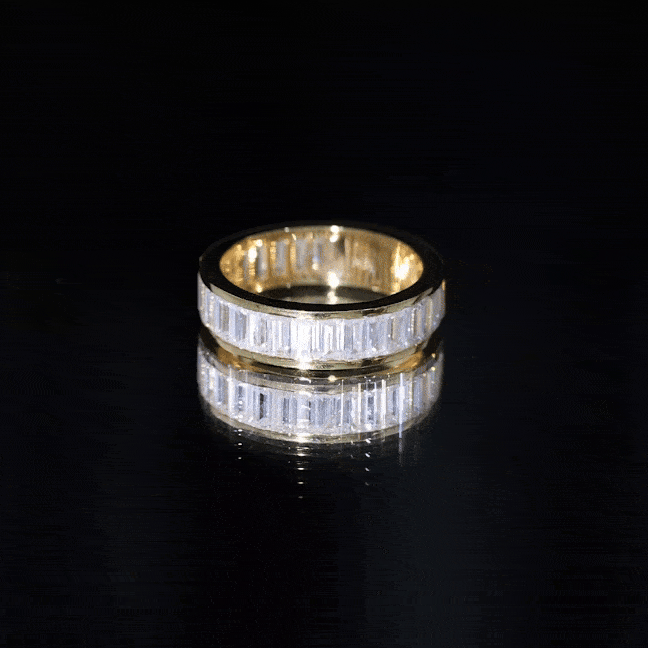 Certified Moissanite Channel Set Eternity Band