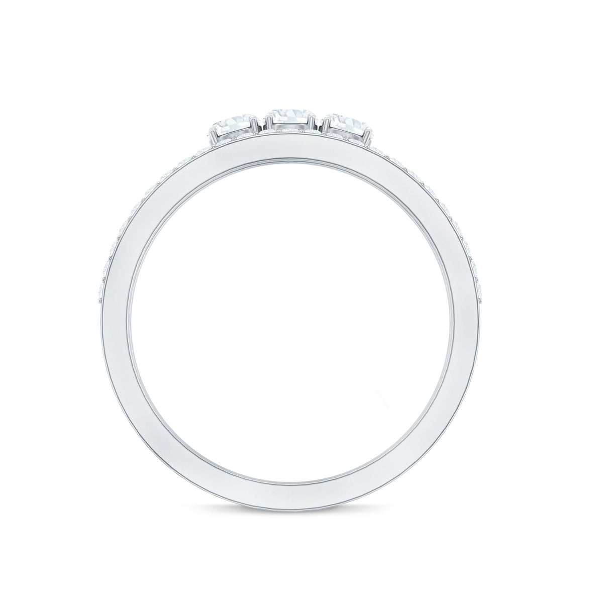Certified Moissanite 3 Stone Anniversary Ring for Women