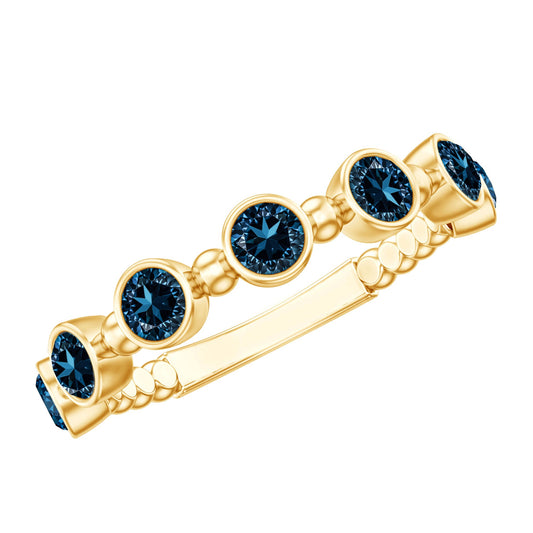 Bezel Set London Blue Topaz Semi Eternity Band