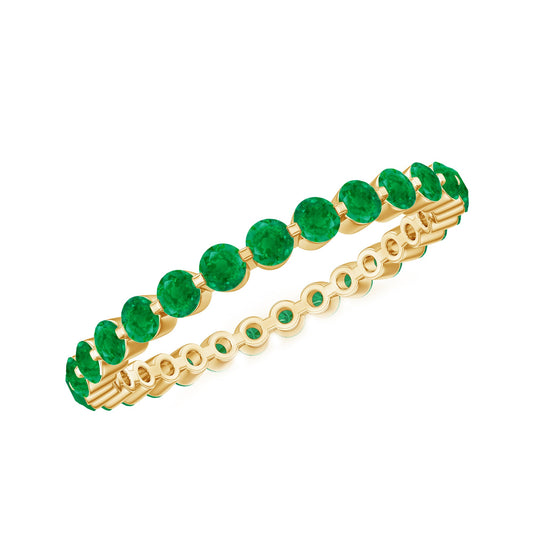 Certified Emerald Floating Eternity Band for Women