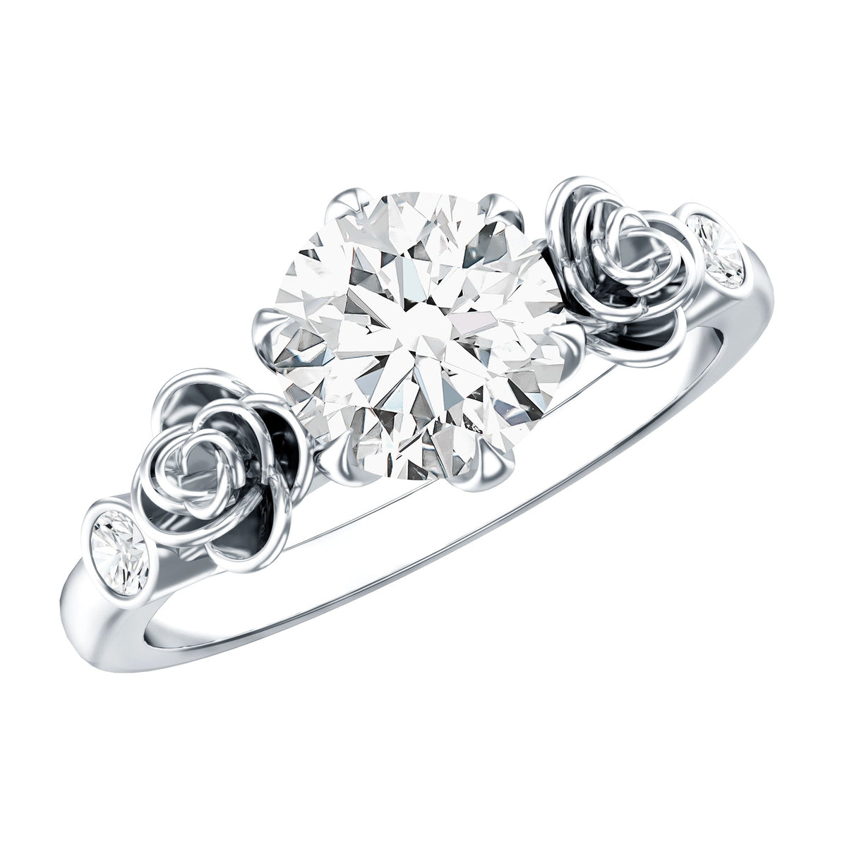 Brilliant Cut Moissanite Rose Engagement Ring For Women