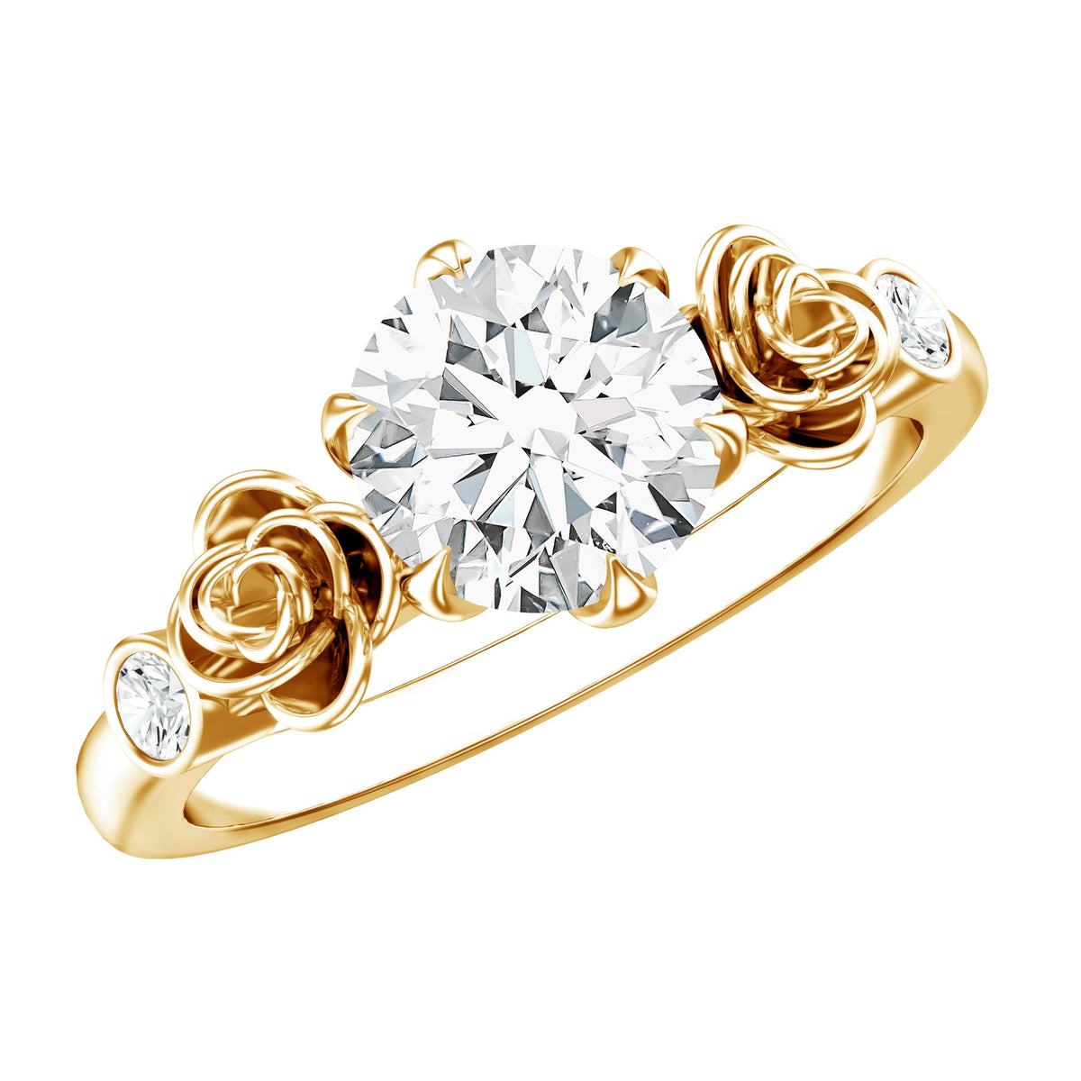 Brilliant Cut Moissanite Rose Engagement Ring For Women