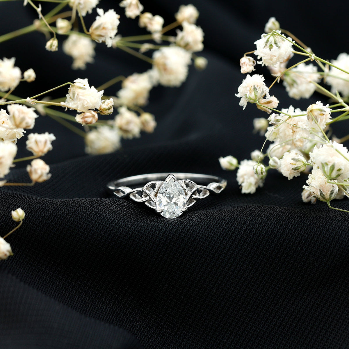 0.6 Carat Lab Grown Diamond Teardrop Solitaire Engagement Ring