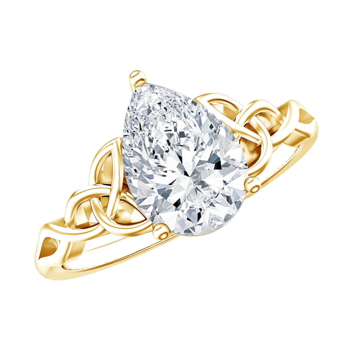 0.6 Carat Lab Grown Diamond Teardrop Solitaire Engagement Ring