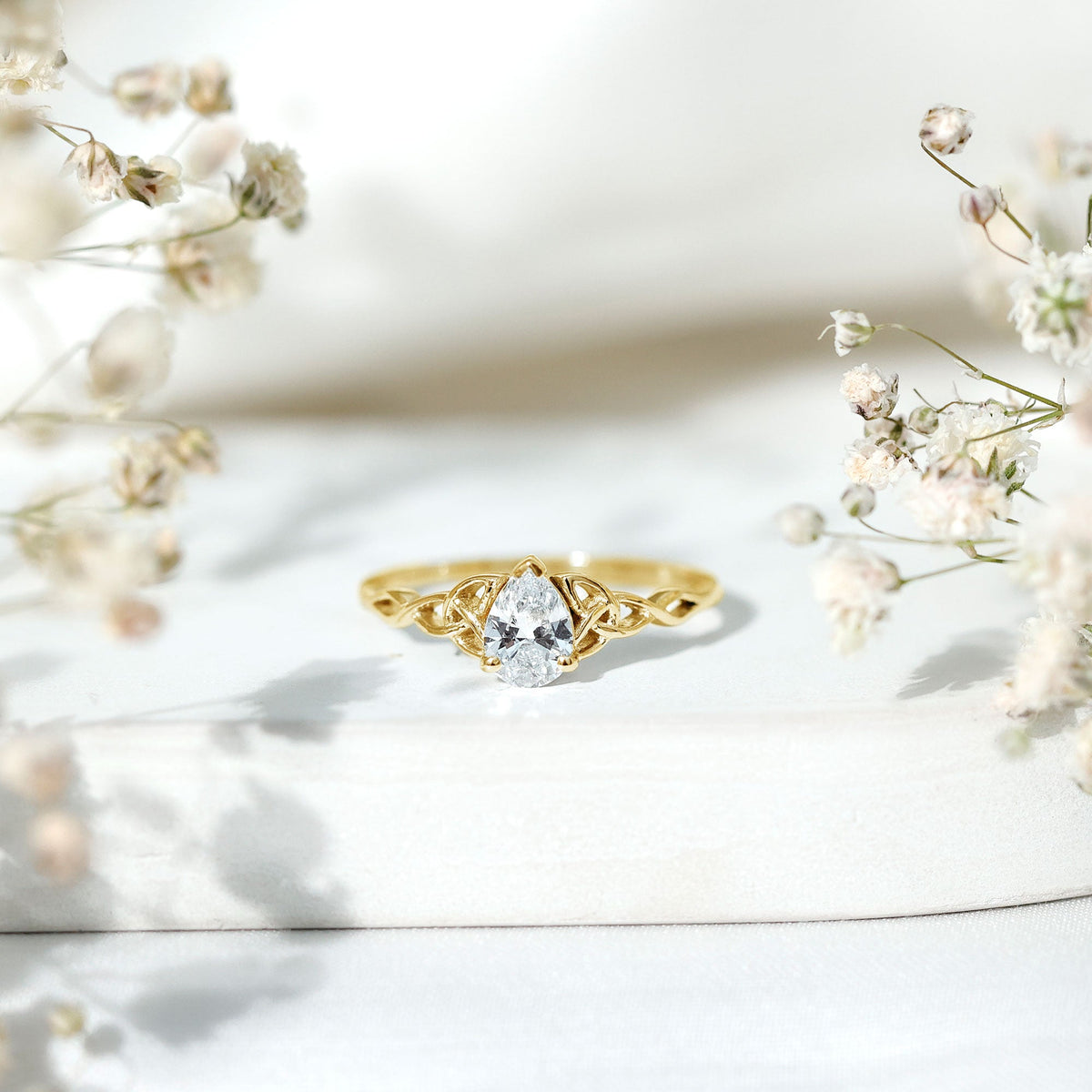 0.6 Carat Lab Grown Diamond Teardrop Solitaire Engagement Ring