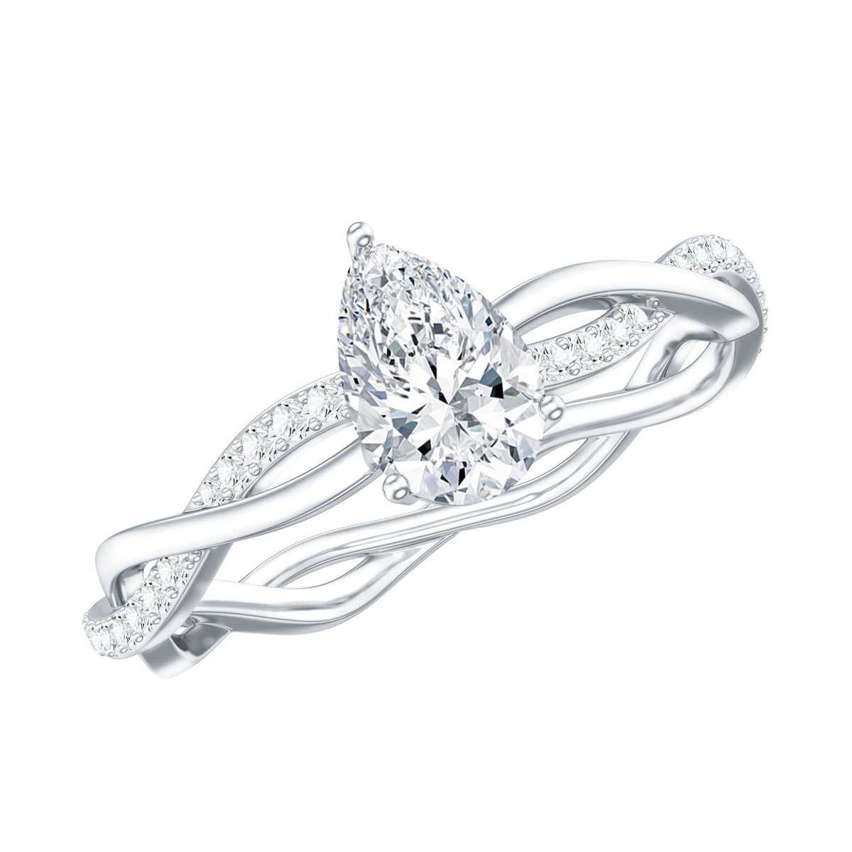 0.6 Carat Lab Grown Diamond Pear Shaped Engagement Ring