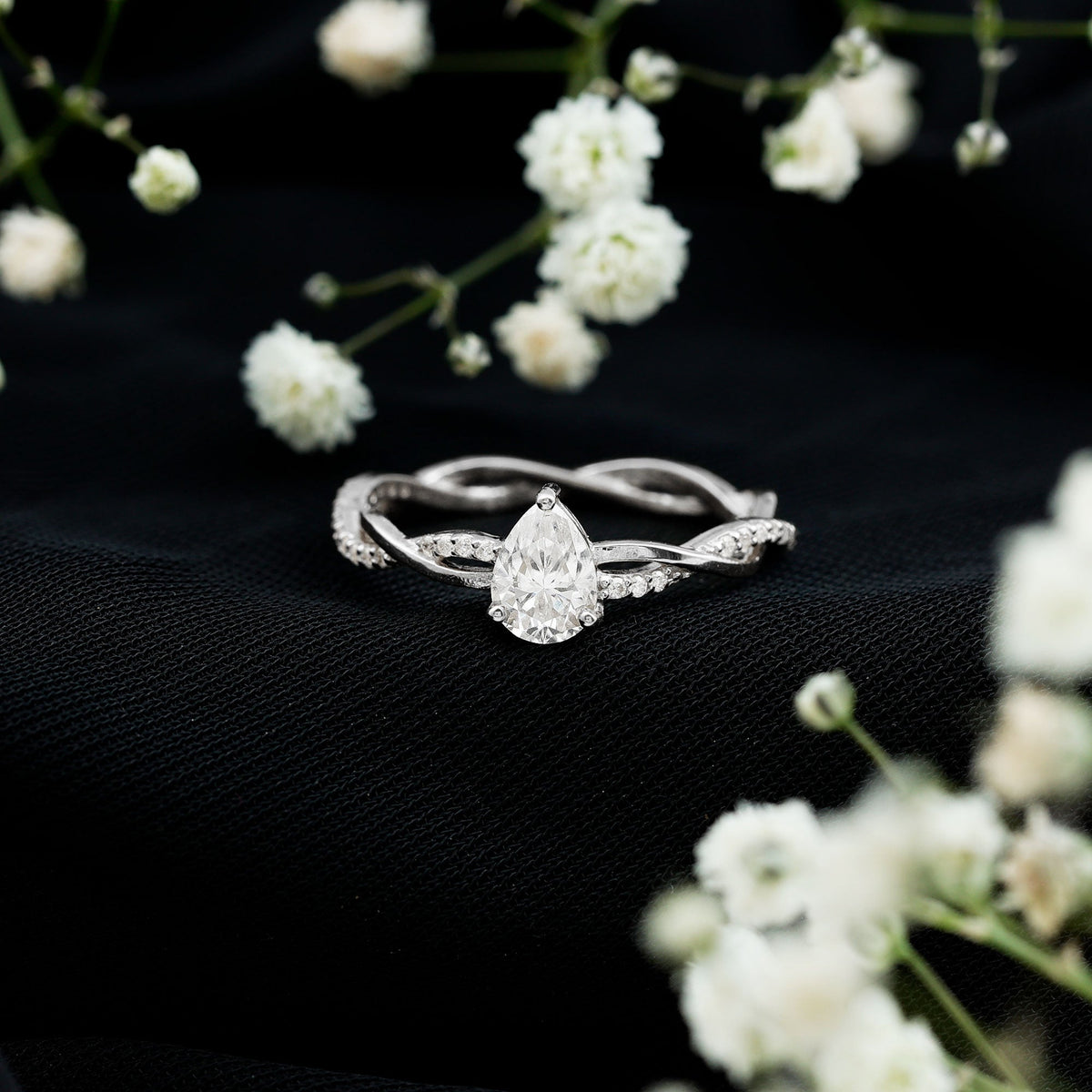 0.6 Carat Lab Grown Diamond Pear Shaped Engagement Ring