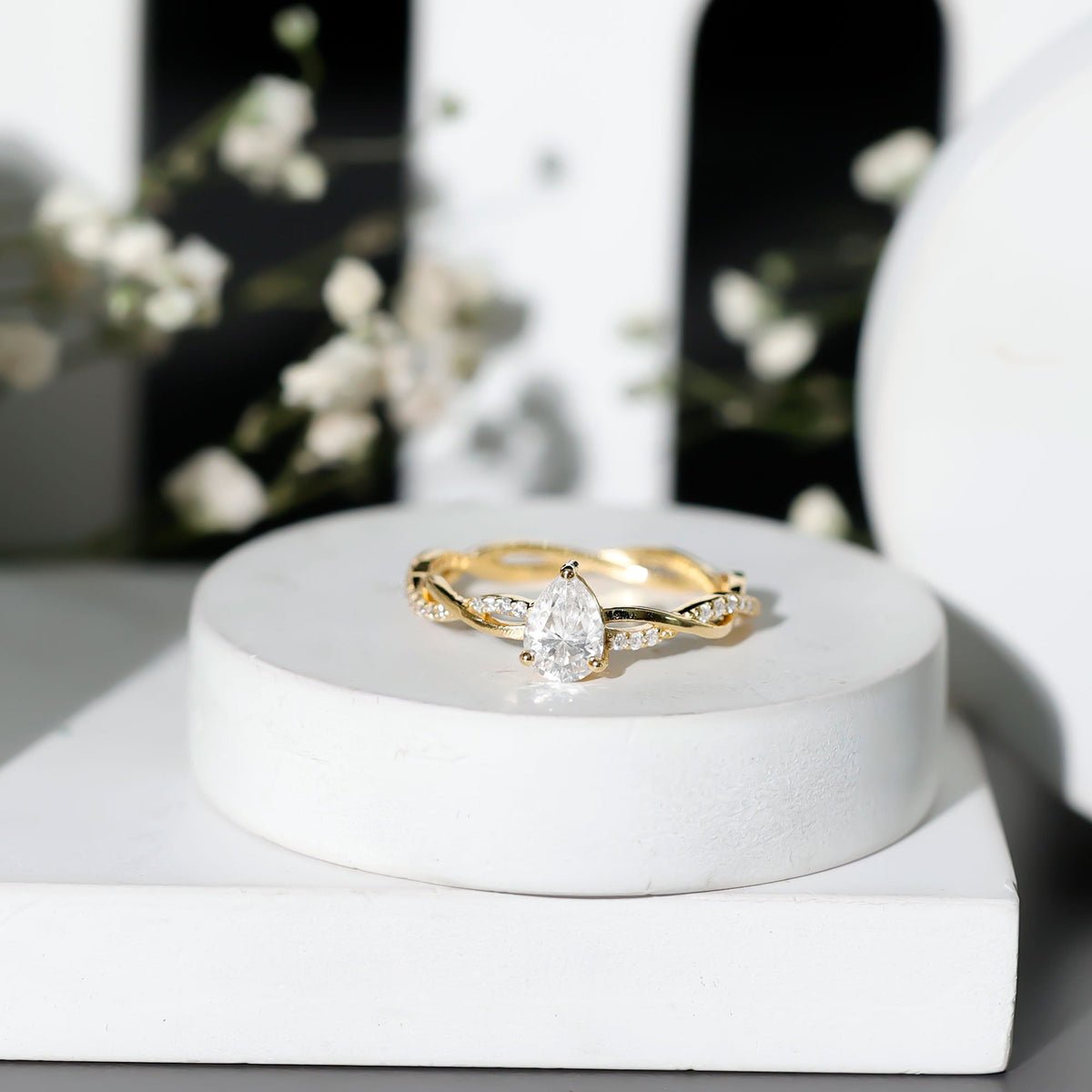0.6 Carat Lab Grown Diamond Pear Shaped Engagement Ring