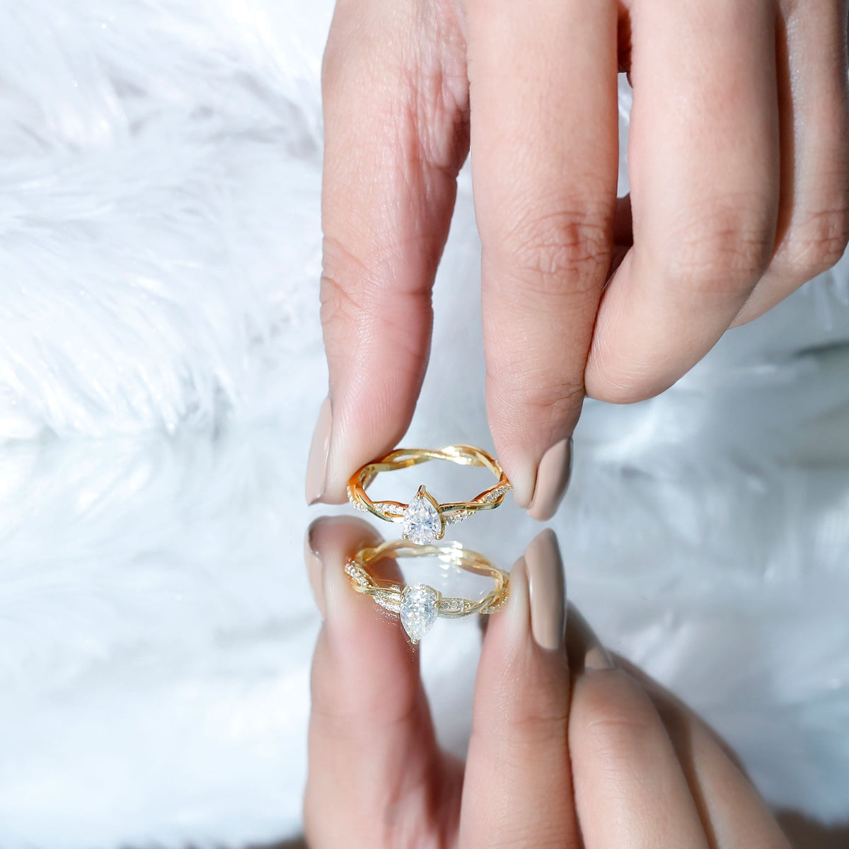 0.6 Carat Lab Grown Diamond Pear Shaped Engagement Ring