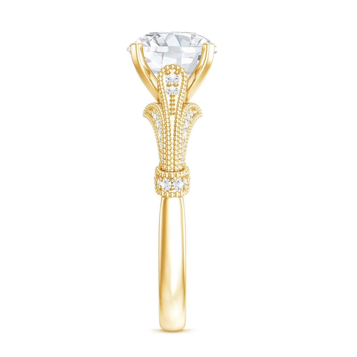 2 Carat Lab Grown Diamond Art Deco Solitaire Engagement Ring