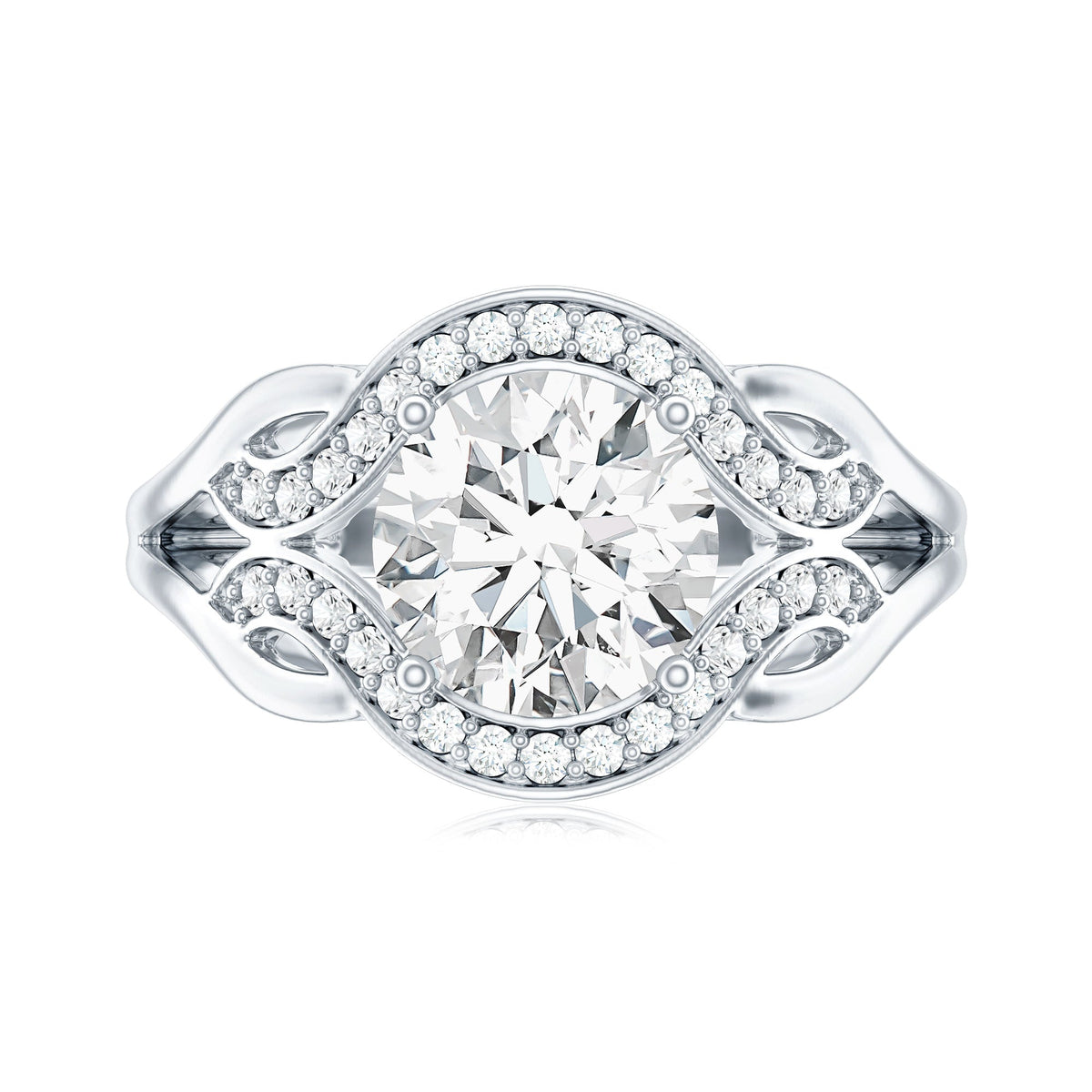 2 Carat Lab Grown Diamond Art Deco Engagement Ring