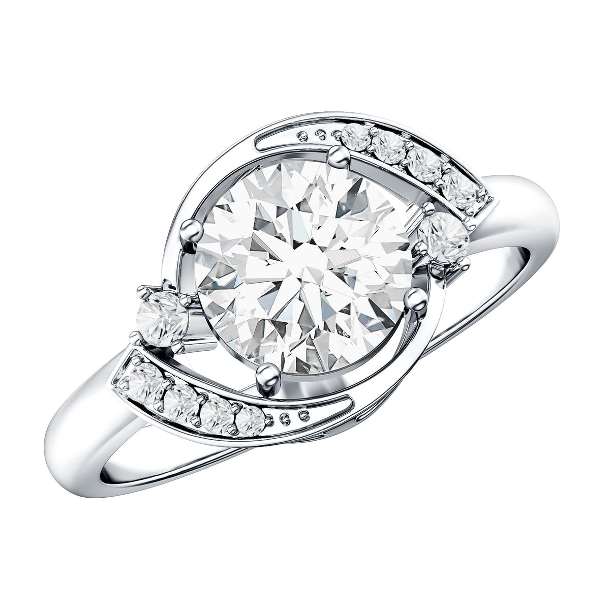 2 Carat Lab Grown Diamond Bypass Engagement Ring