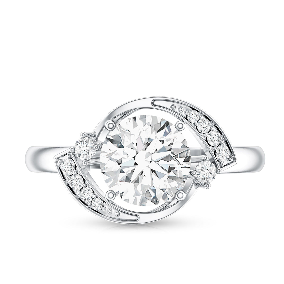 2 Carat Lab Grown Diamond Bypass Engagement Ring