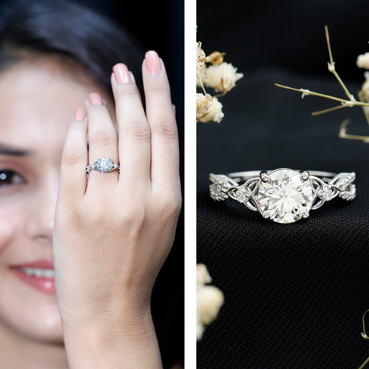 2 Carat Lab Grown Diamond Twisted Vine Engagement Ring