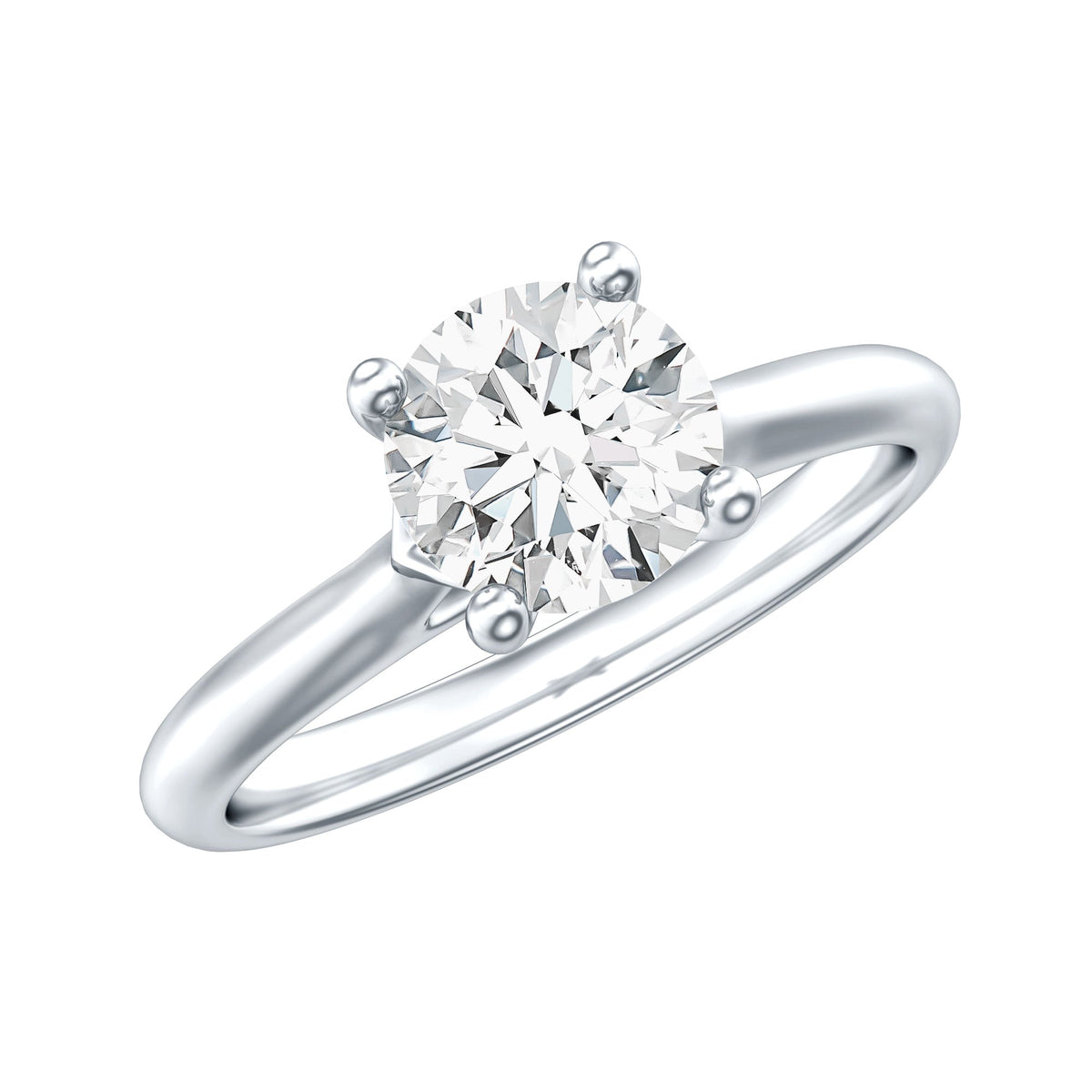 0.9 Carat Solitaire Lab Grown Diamond Circle Engagement Ring