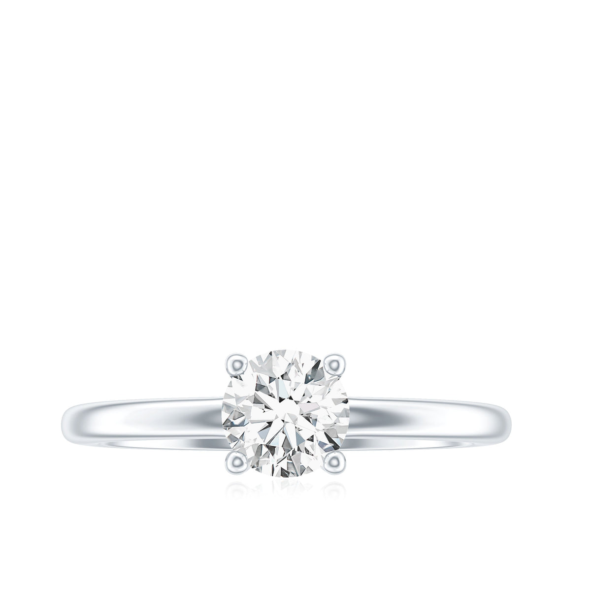 0.9 Carat Certified Lab Grown Diamond Round Cut Engagement Ring