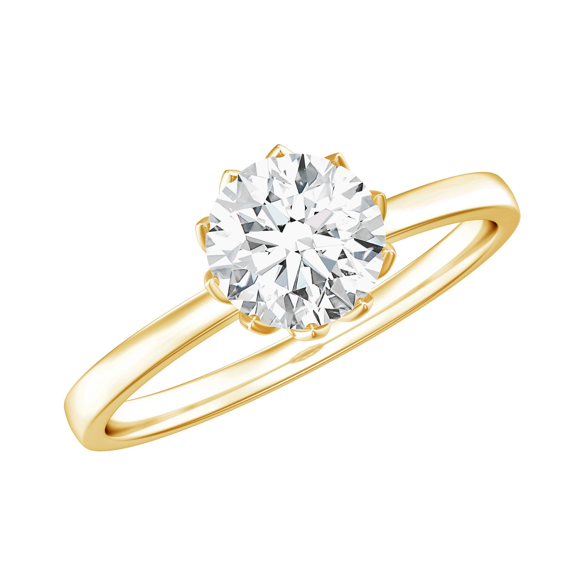 0.9 Carat Lab Grown Diamond Round Cut Engagement Ring