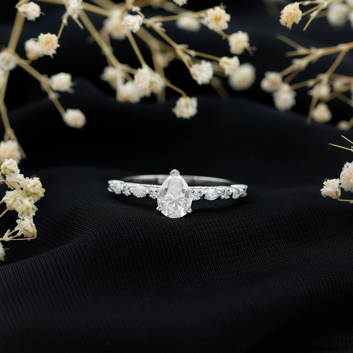 1.3 Carat Certified Lab Grown Diamond Pear Shaped Engagement Ring