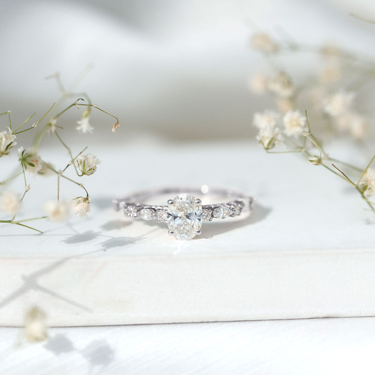 1.29 Carat Oval Cut Lab Diamond Solitaire Engagement Ring