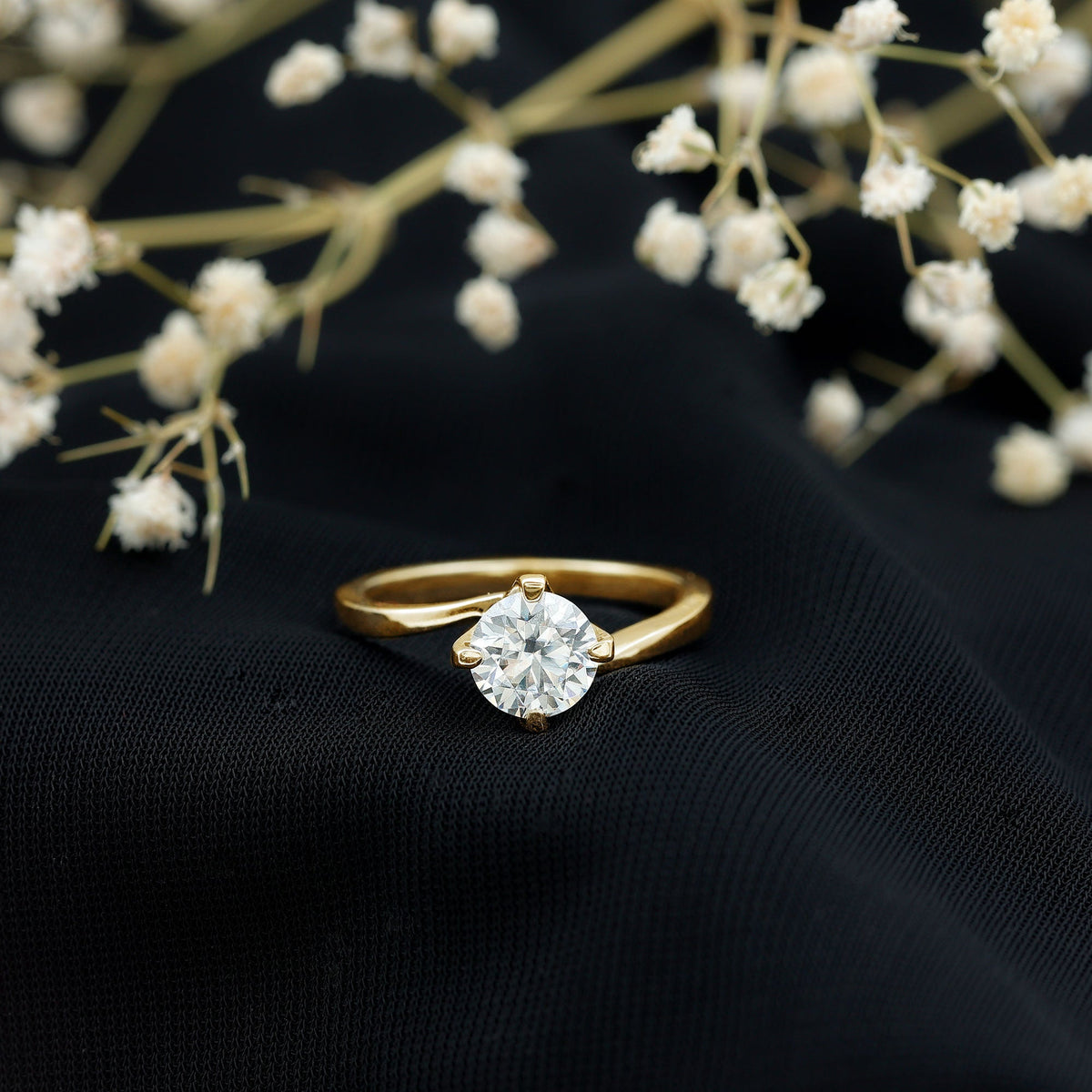 1.2 Carat Lab Grown Diamond Engagement Ring With Diagonal 4 Prongs