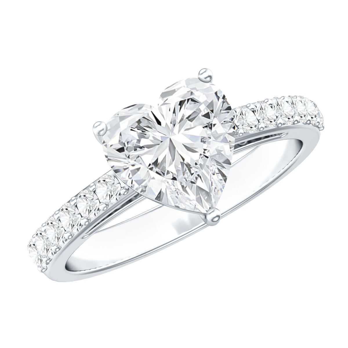 2 Carat Lab Grown Diamond Heart Engagement Ring For Women