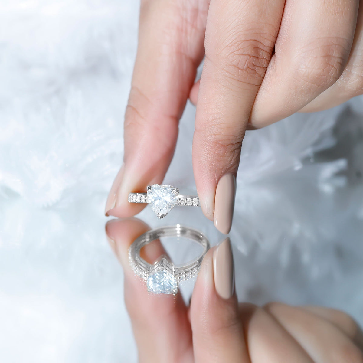 2 Carat Lab Grown Diamond Heart Engagement Ring For Women