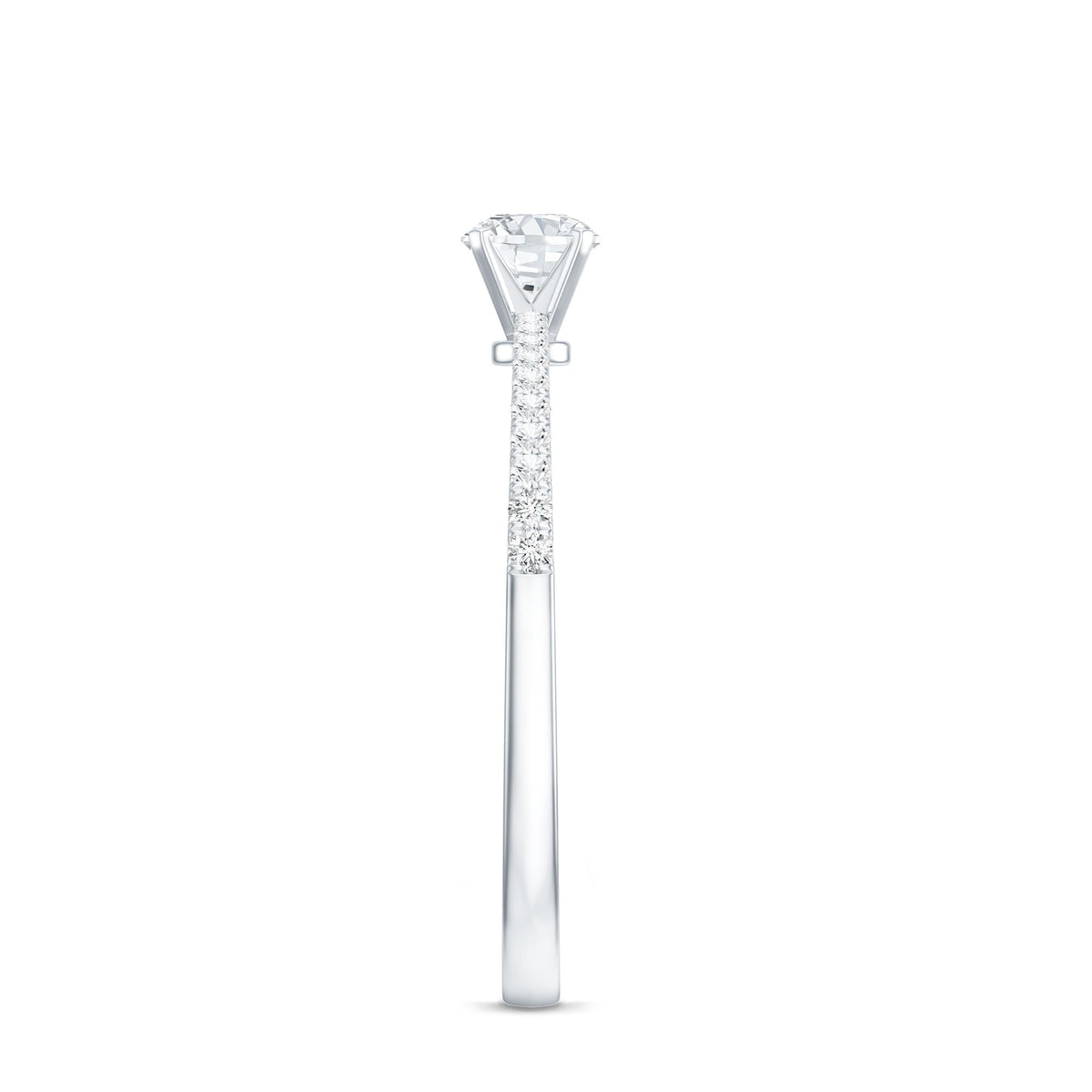 Certified 0.5 Carat Round Moissanite Solitaire Promise Ring