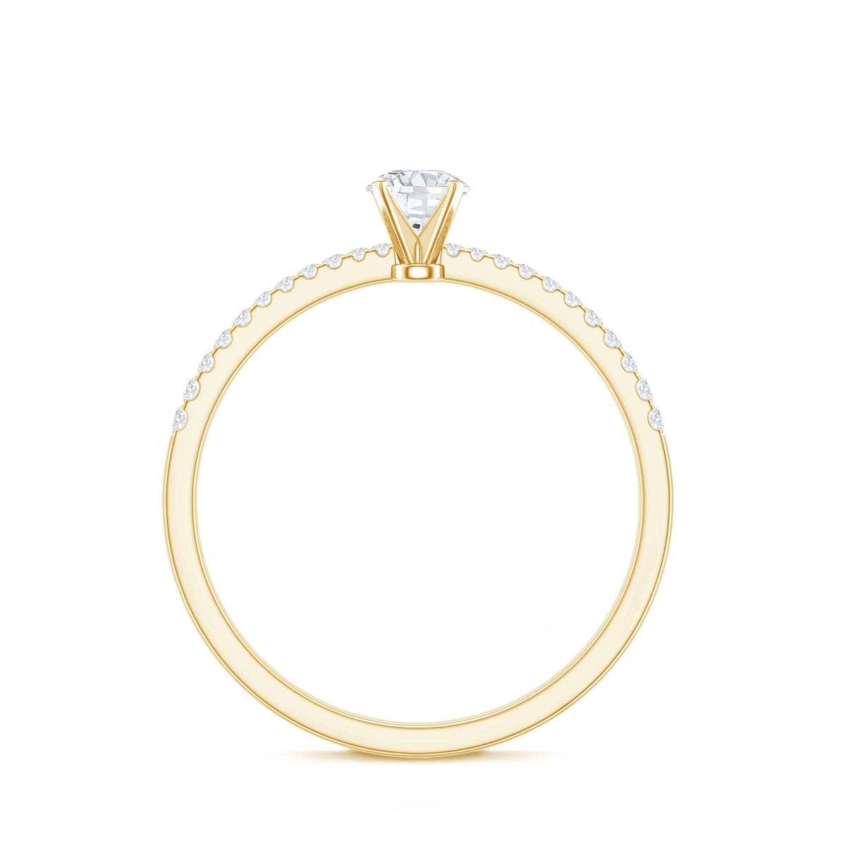 Certified 0.5 Carat Round Moissanite Solitaire Promise Ring