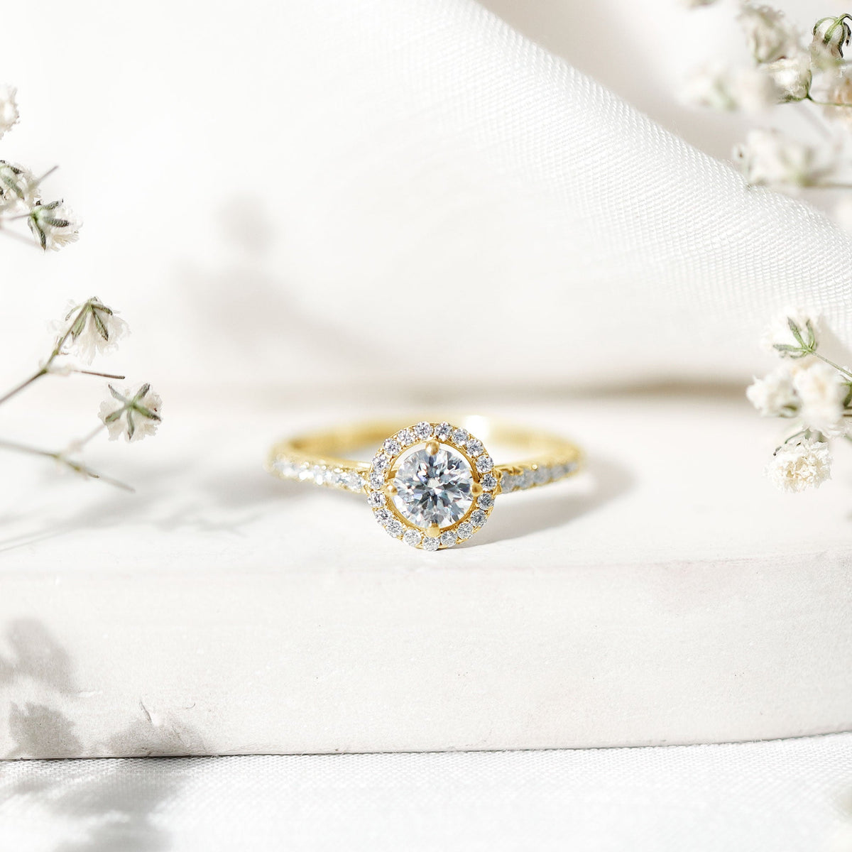 Brilliant Cut Moissanite Promise Ring With Certificate