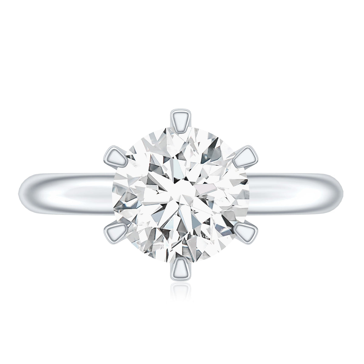 2 CT Moissanite Solitaire Engagement Ring in 6 Prongs
