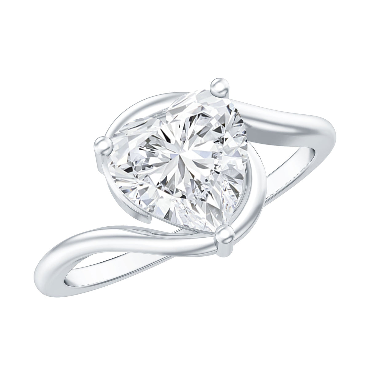 2 Carat Lab Grown Diamond Heart Shape Engagement Ring For Her