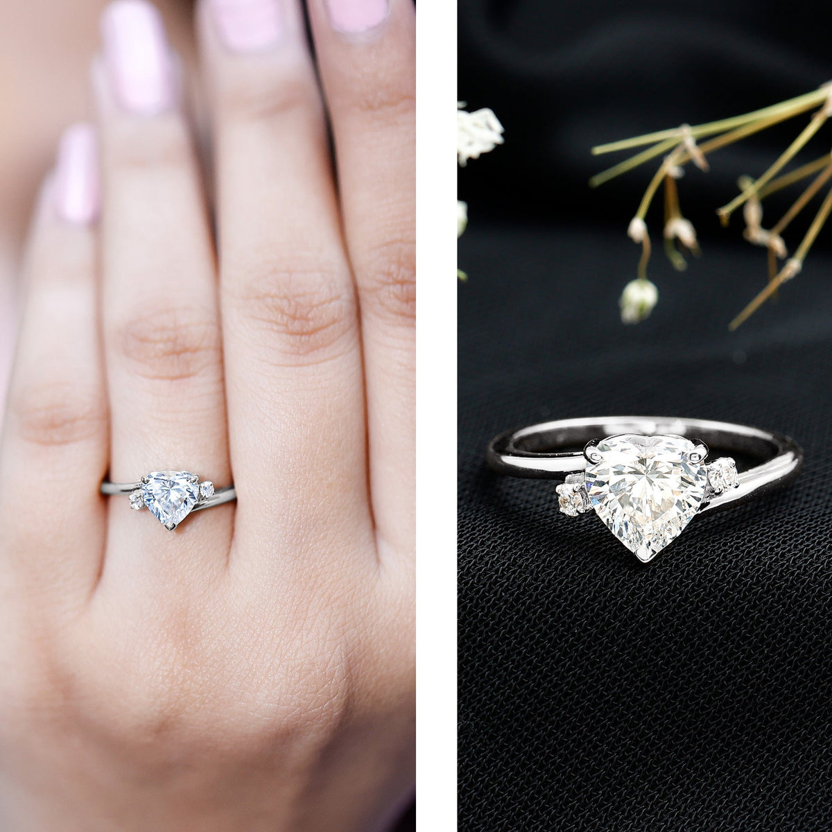 1.2 Carat Heart Lab Grown Diamond Proposal Ring For Her